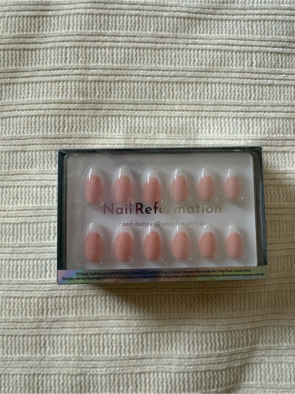 Nail Reformation French White & Nude Pink Press-On Nails Short Almond